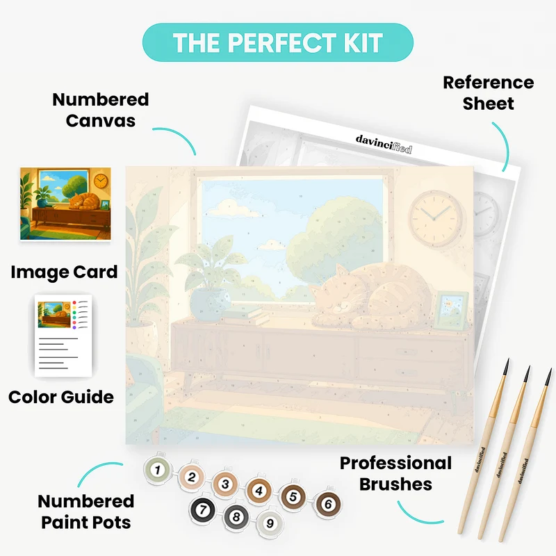 Cozy Cat Nap - Paint by Numbers Kit