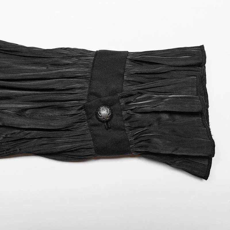 Gothic-Stehkragen-Rüschenhemd für Herren mit Schal