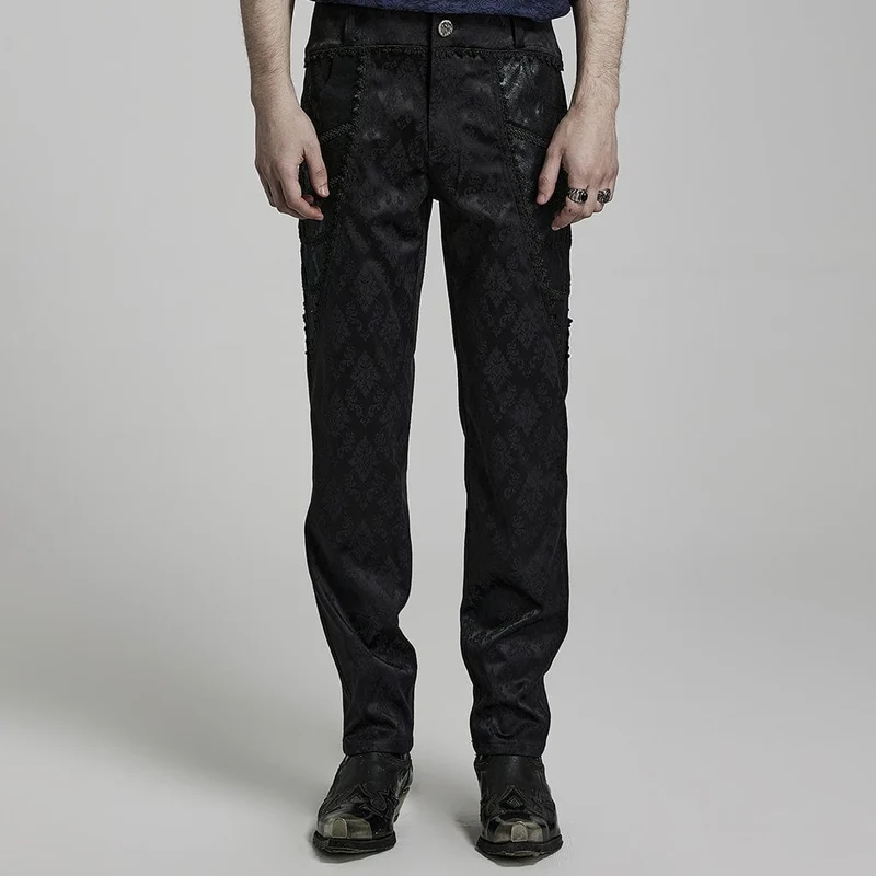 Gothic-Jacquard-Spitzenhose für Herren