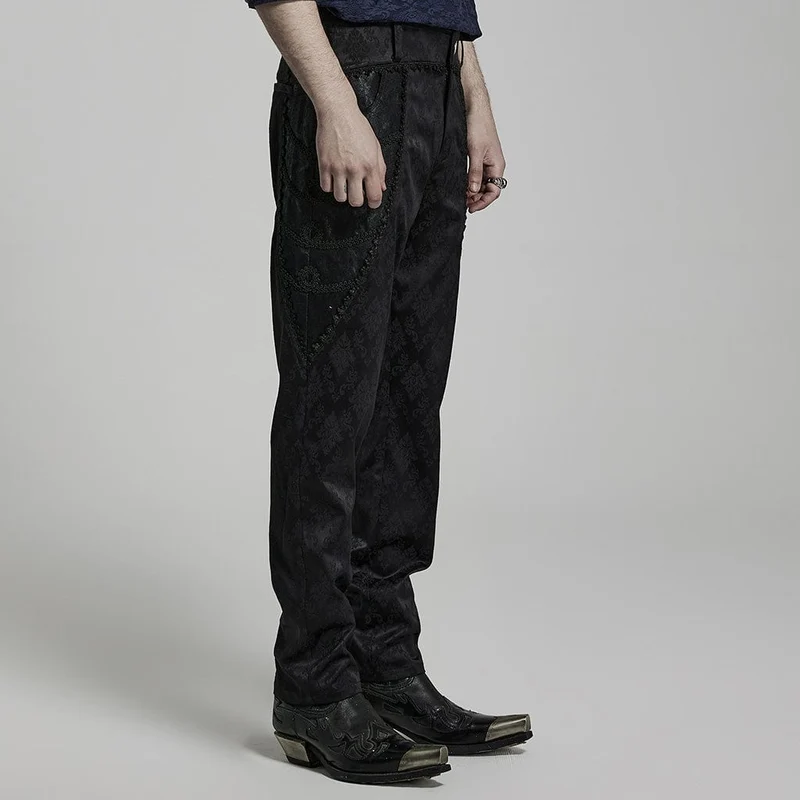 Gothic-Jacquard-Spitzenhose für Herren