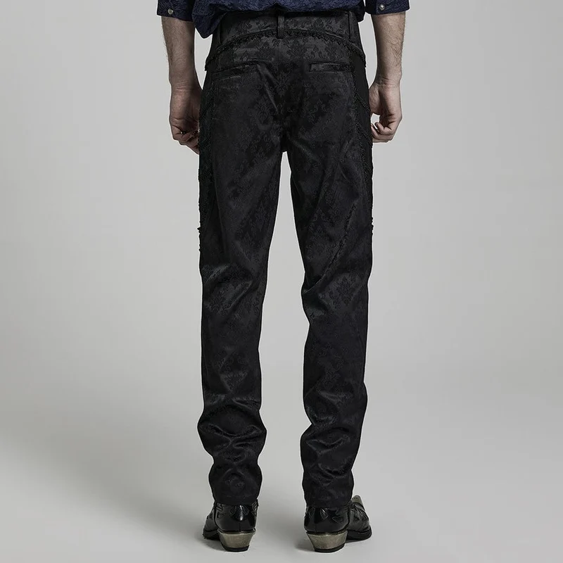 Gothic-Jacquard-Spitzenhose für Herren