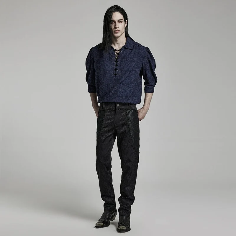 Gothic-Jacquard-Spitzenhose für Herren