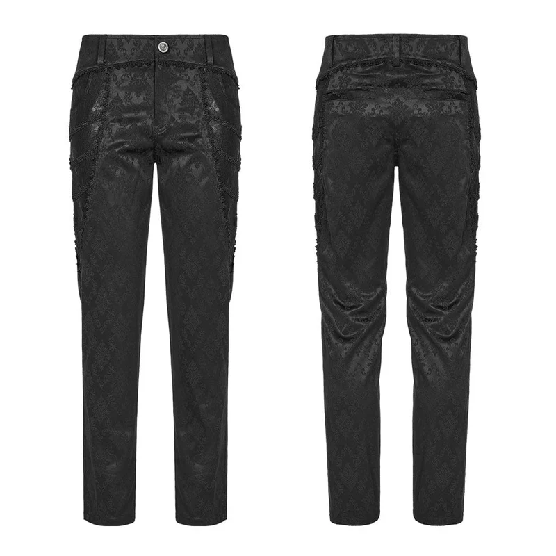 Gothic-Jacquard-Spitzenhose für Herren