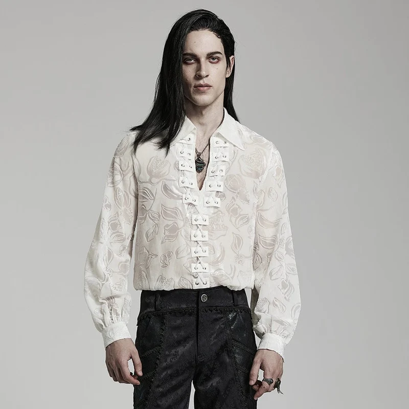 Gothic Sheer Chomper Samthemd für Herren
