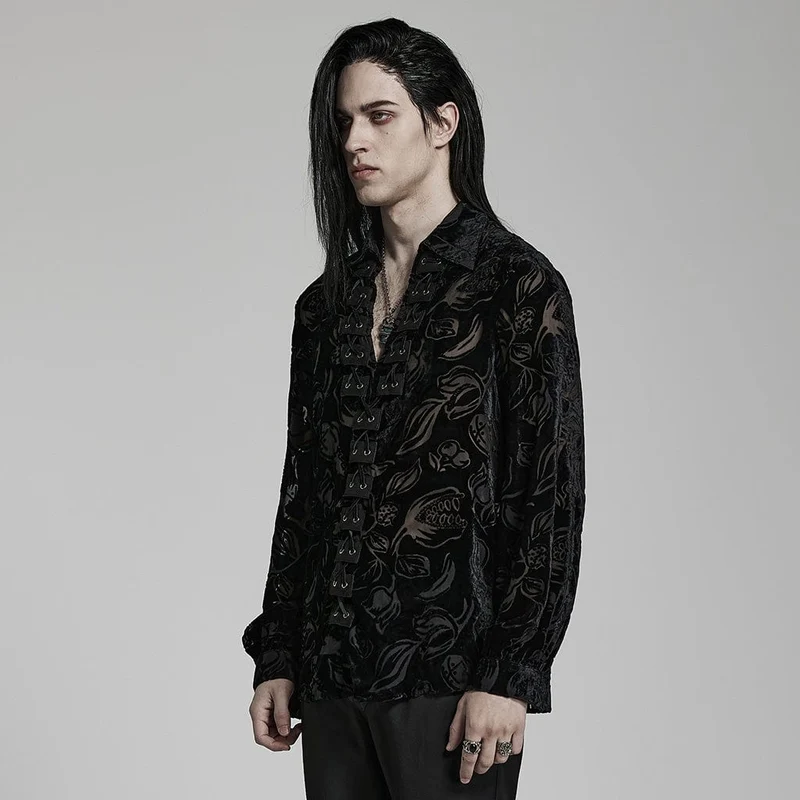 Gothic Sheer Chomper Samthemd für Herren