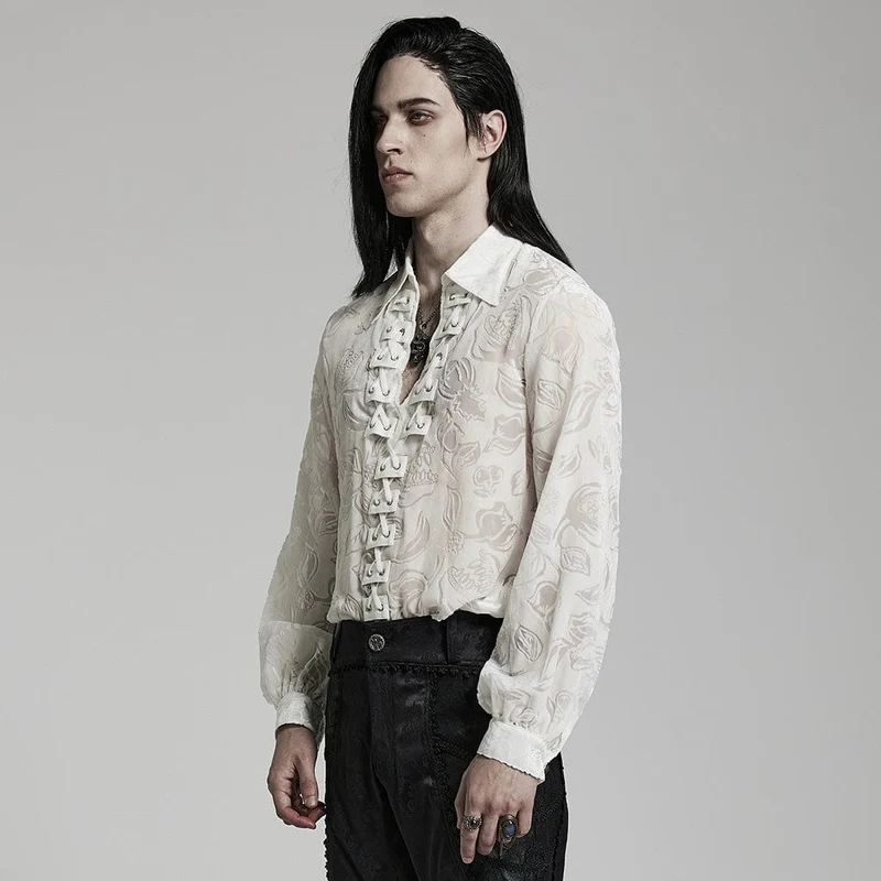 Gothic Sheer Chomper Samthemd für Herren