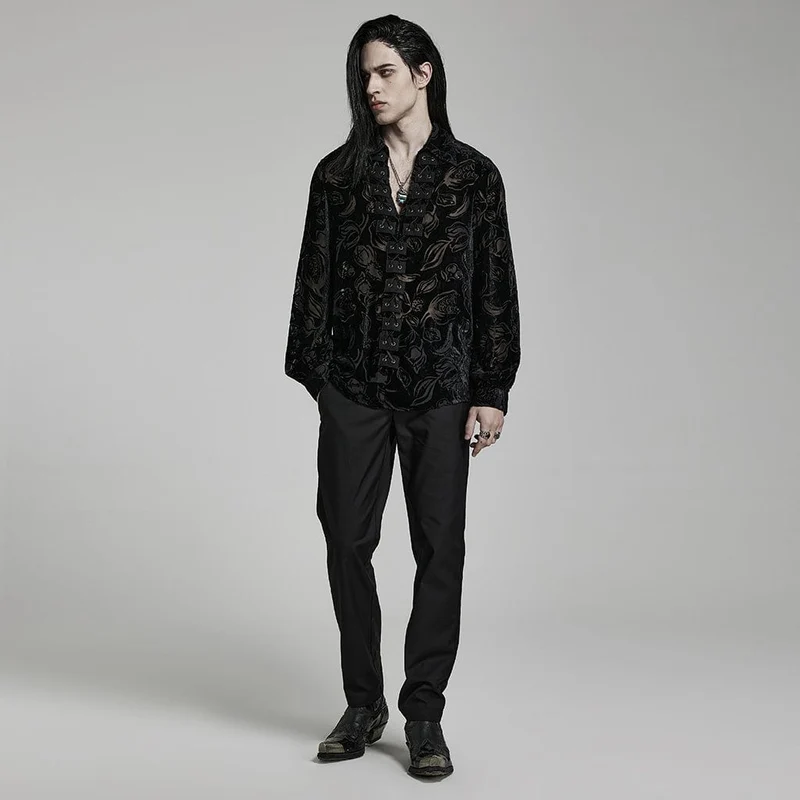 Gothic Sheer Chomper Samthemd für Herren