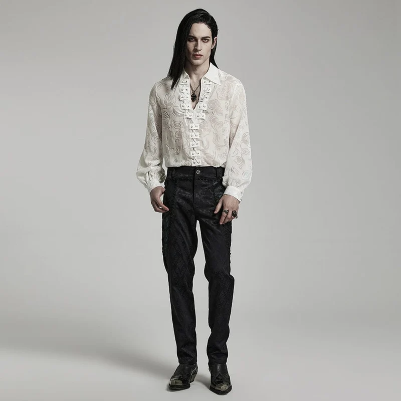 Gothic Sheer Chomper Samthemd für Herren