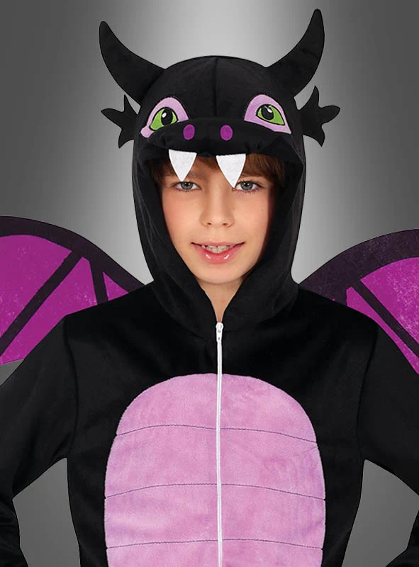Schwarzer Drachen Overall Onesie