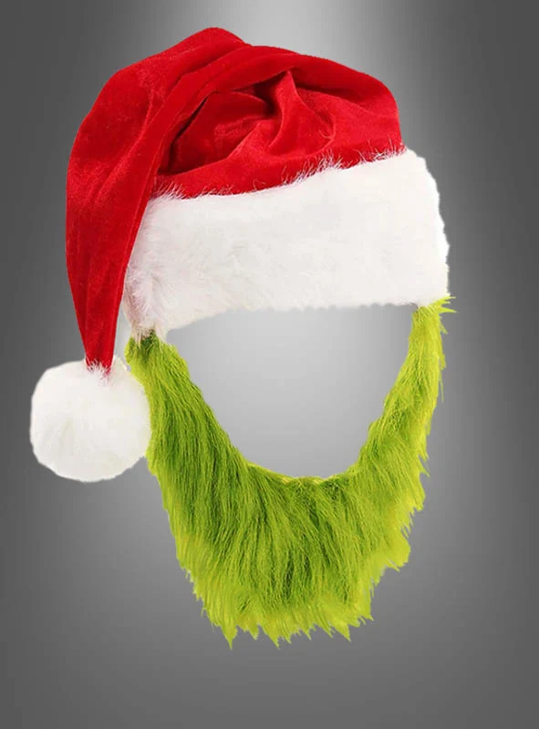 Nikolaus Mütze mit grünem Bart