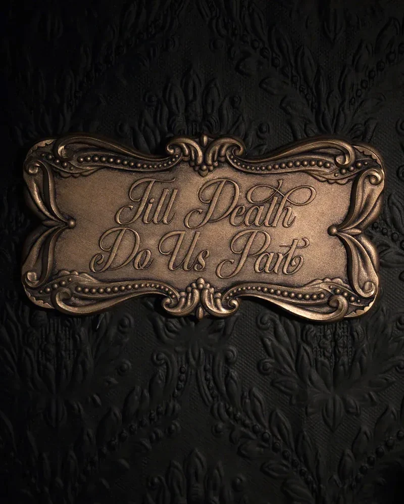 Till Death Do Us Part Sarg Tafel - Gold Edition 17x9cm