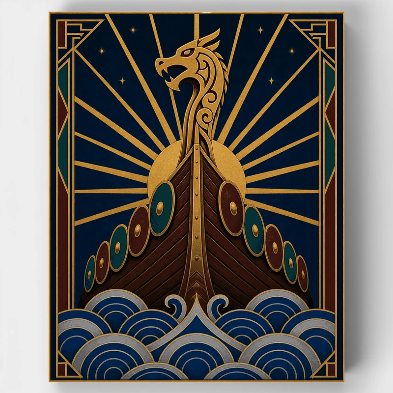 Viking Dragon Ship - Paint by Numbers Kit