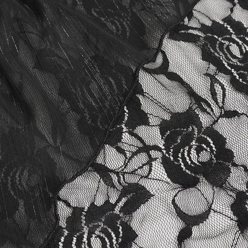 Damen-Dessous aus Gothic-Spitze mit Rüschen