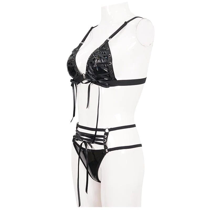 Gothic-Riemchen-Schmetterlings-Bustier für Damen mit Dessous