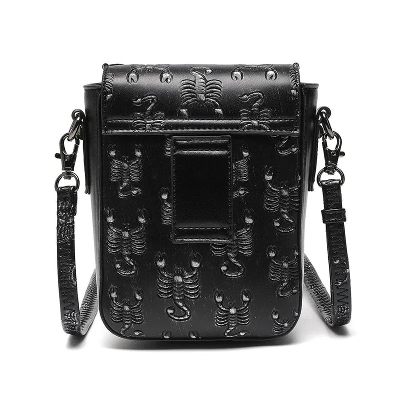 Unisex Steampunk Skull Scorpion bestickte Mini-Tasche