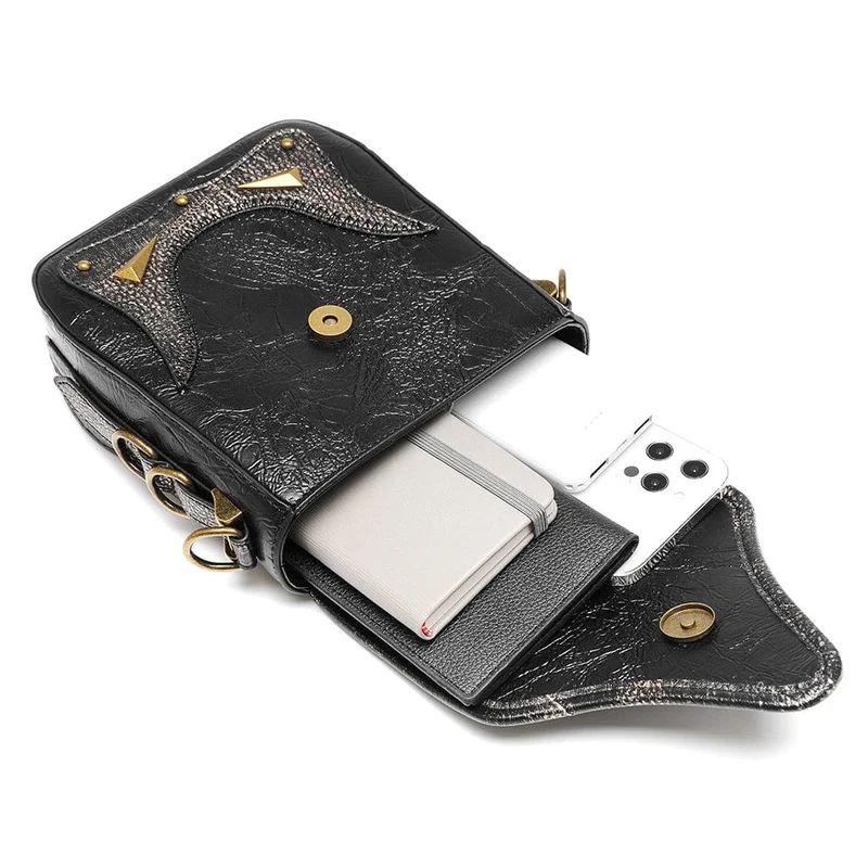 Unisex Steampunk Evil Eyes Nieten Mini Tasche
