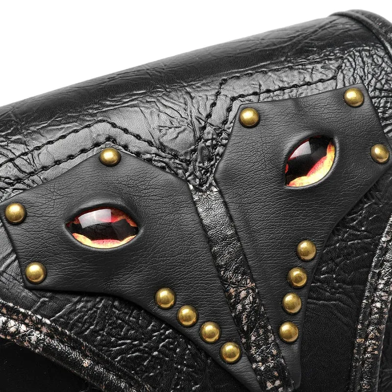 Unisex Steampunk Evil Eyes Nieten Mini Tasche