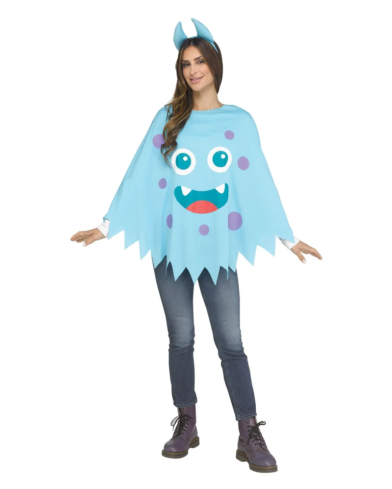 Monster Kostüm Poncho Blau