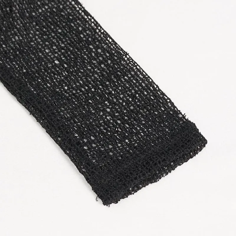 Mesh-Shirt mit Gothic-Schnalle für Damen