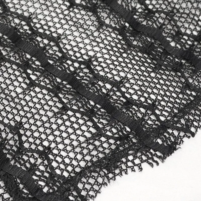 Damen Gothic unregelmäßig zerrissenes Netzkleid
