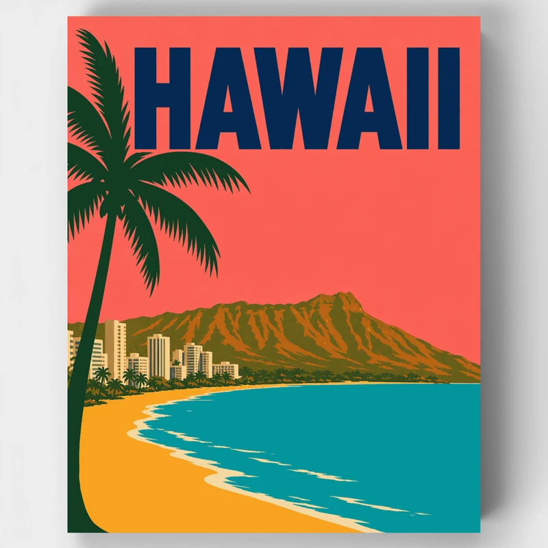 Hawaii Waikiki Beach - Paint by Numbers Kit