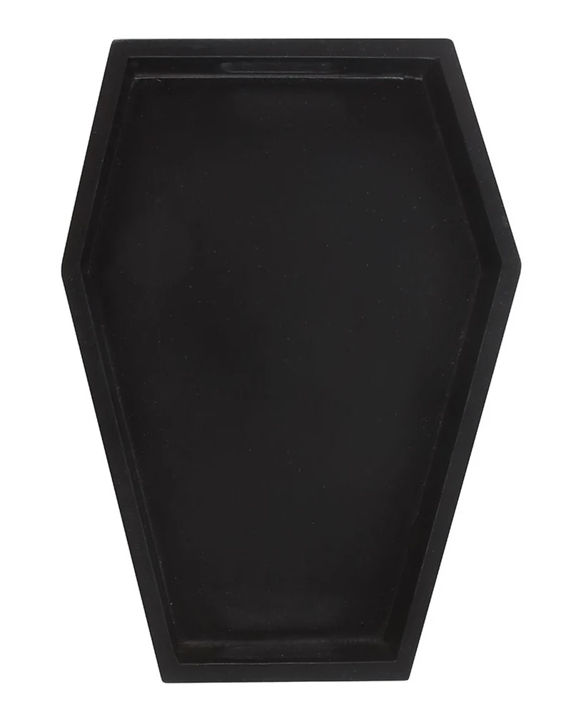 Schwarzes Tablett in Sargform 24,5cm