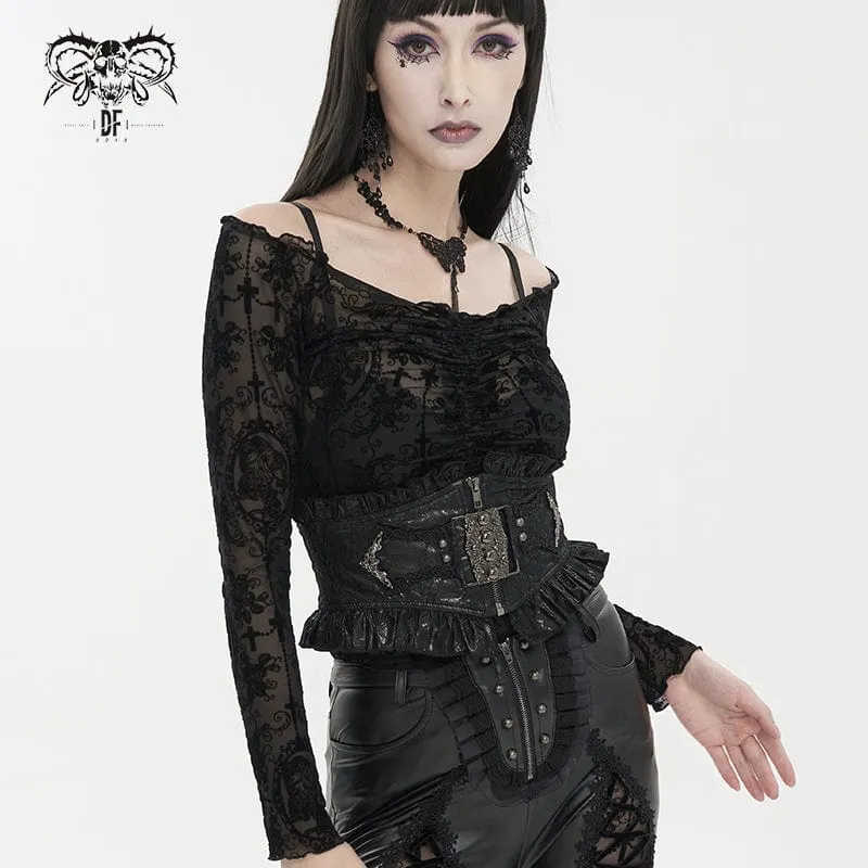 Gothic Perlen Rüschengürtel für Damen