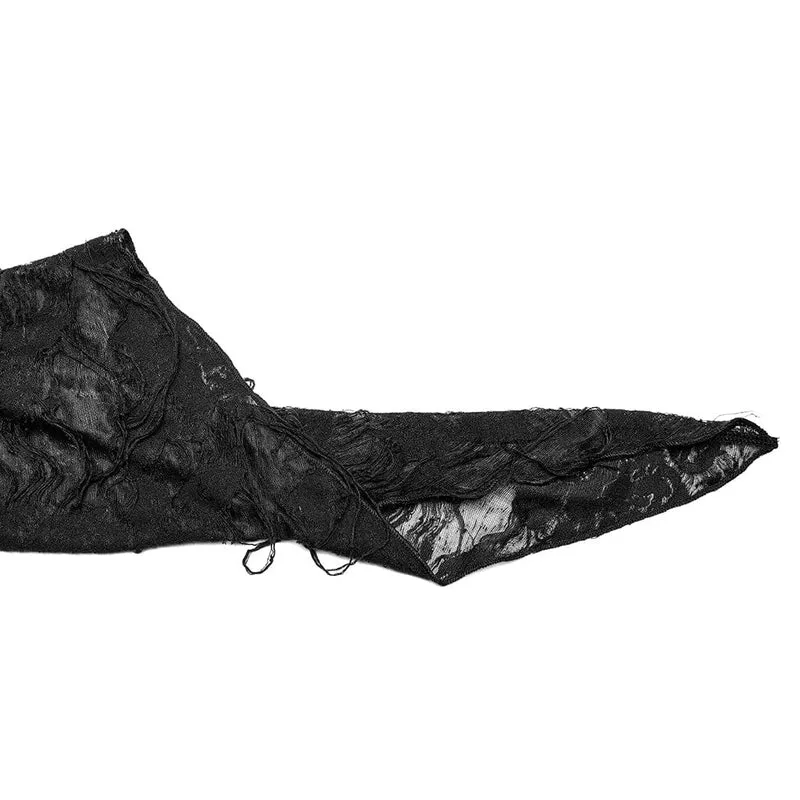 Gothic zerrissener zweiteiliger Damenmantel mit Kapuze