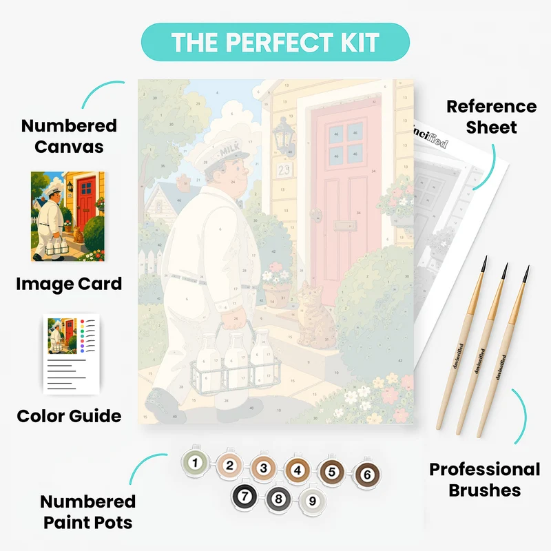 The Friendly Milkman - Paint by Numbers Kit
