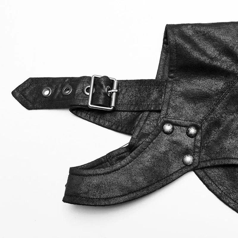 Damen-Punk-Stehkragen-Schnallenumhang mit Kapuze
