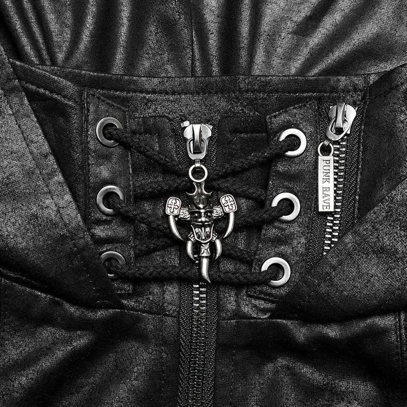 Damen-Punk-Stehkragen-Schnallenumhang mit Kapuze