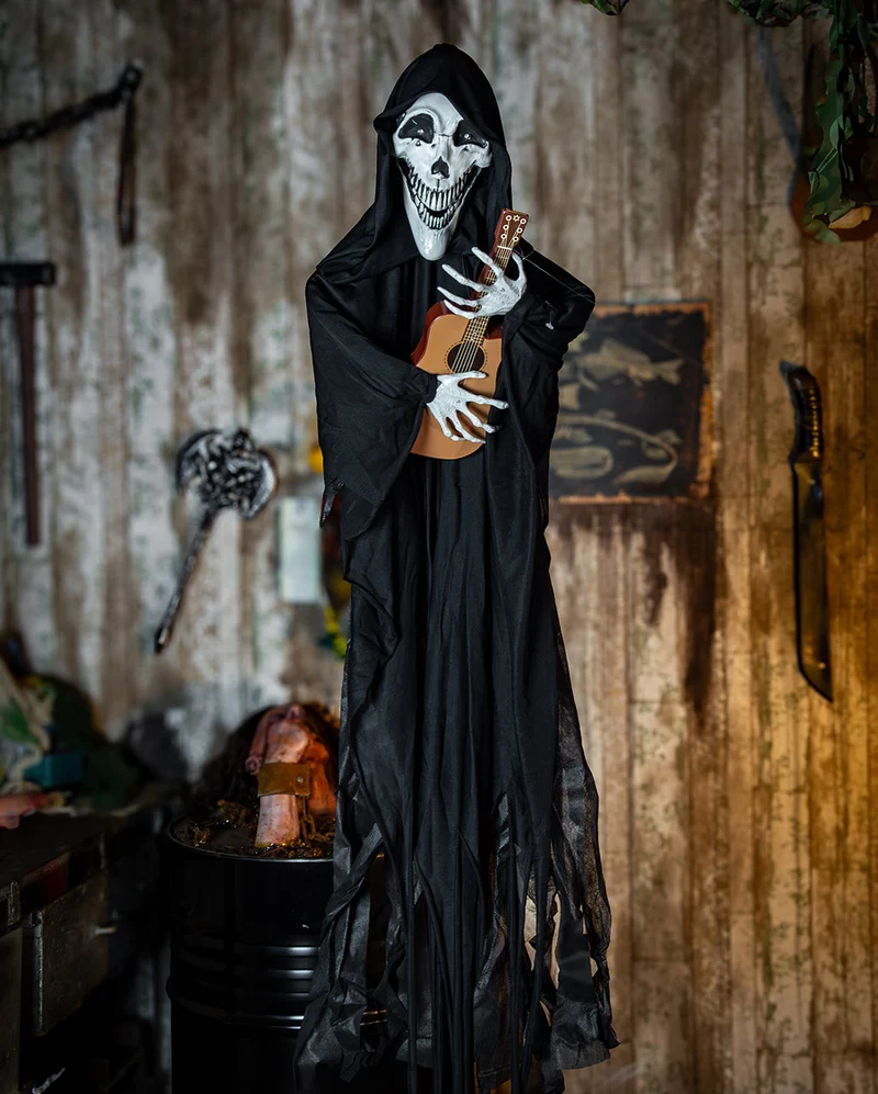 Skelett Reaper mit Gitarre Animatronic 120cm
