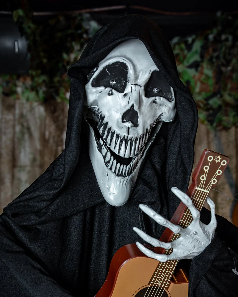 Skelett Reaper mit Gitarre Animatronic 120cm