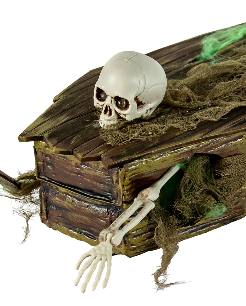 Skelett im Fahrenden Sarg als Halloween Animatronic 34cm