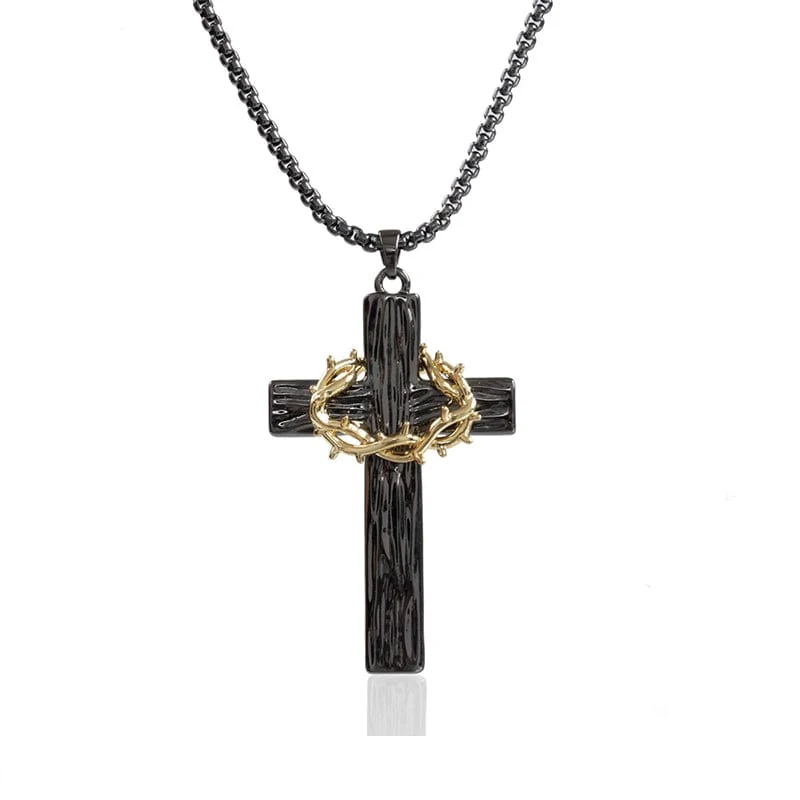 Damen-Punk-Kreuz-Dornen-Halskette