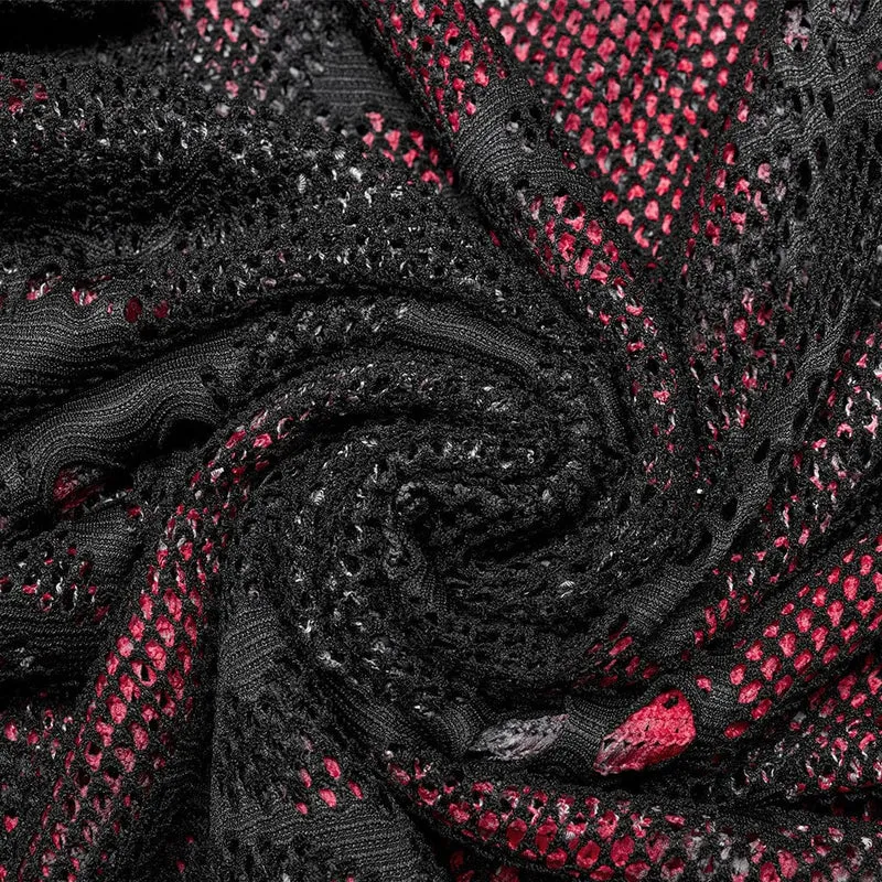 Damen Punk Skull Mesh Tank Top mit Ärmeln