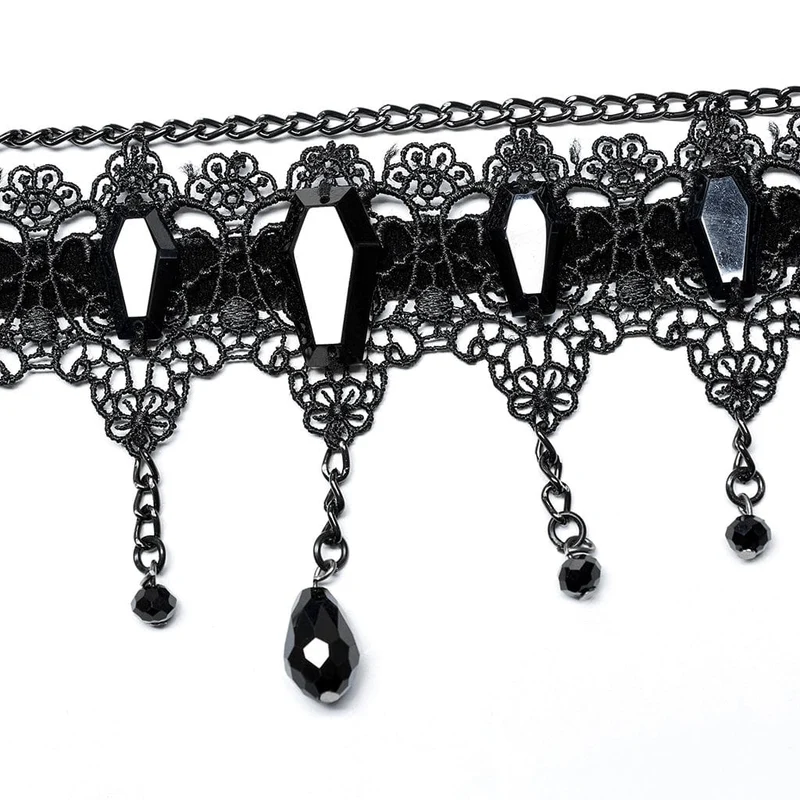Gotischer Perlen-Spitzen-Choker für Damen