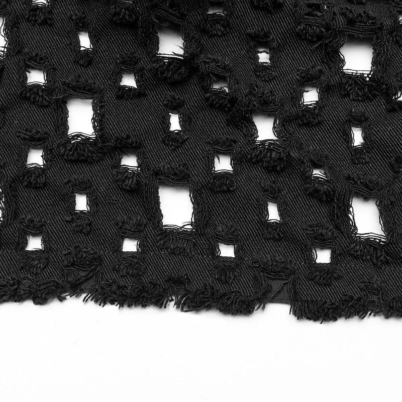 Damen Punk Ripped Buckle Cardigan