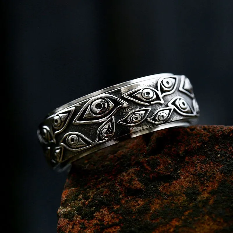 Herren Punk Devil's Eyes Ring