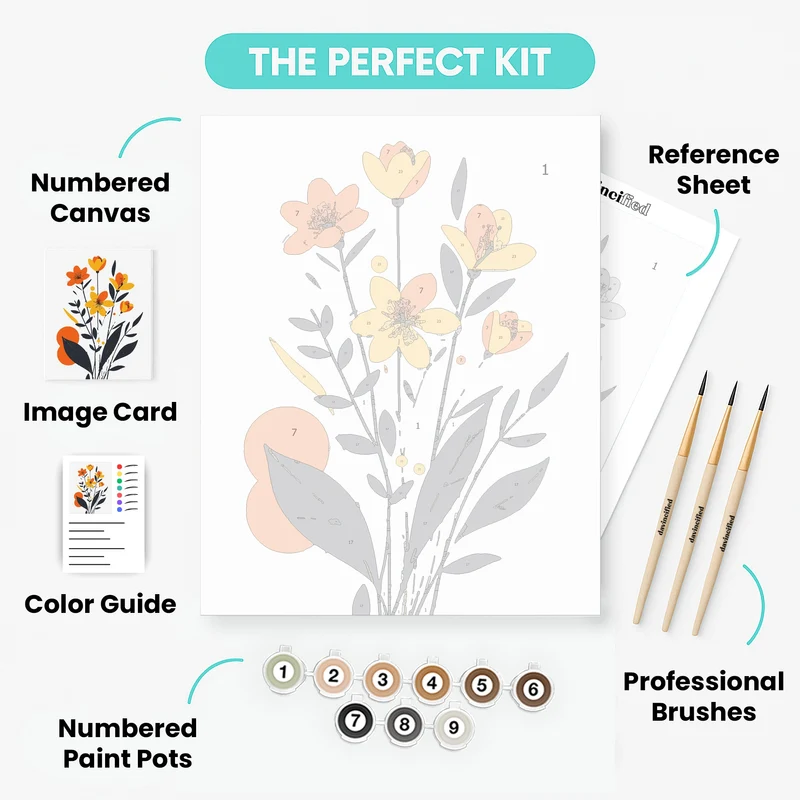 Boho Wildflower Bouquet - Paint by Numbers Kit