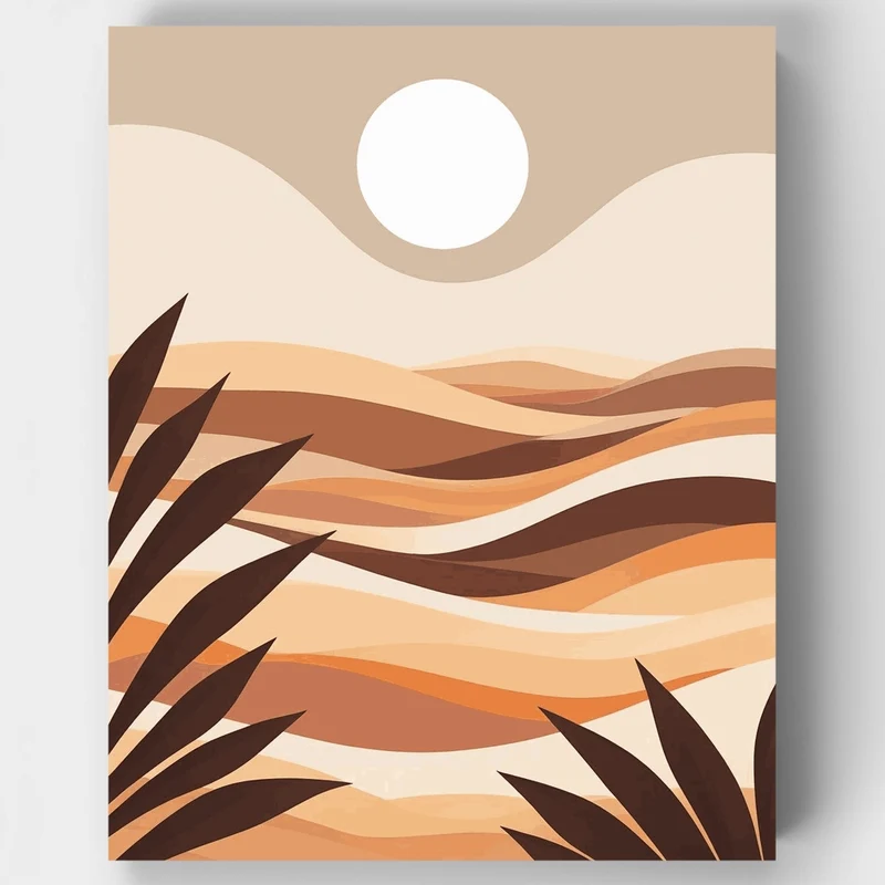 Boho Desert Sunset Landscape - Paint by Numbers Kit
