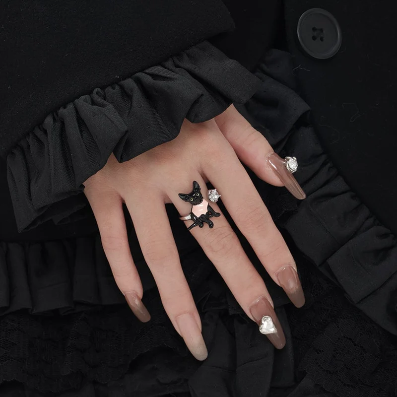 Offener Ring der Schmutz-rosa Katze der Frauen