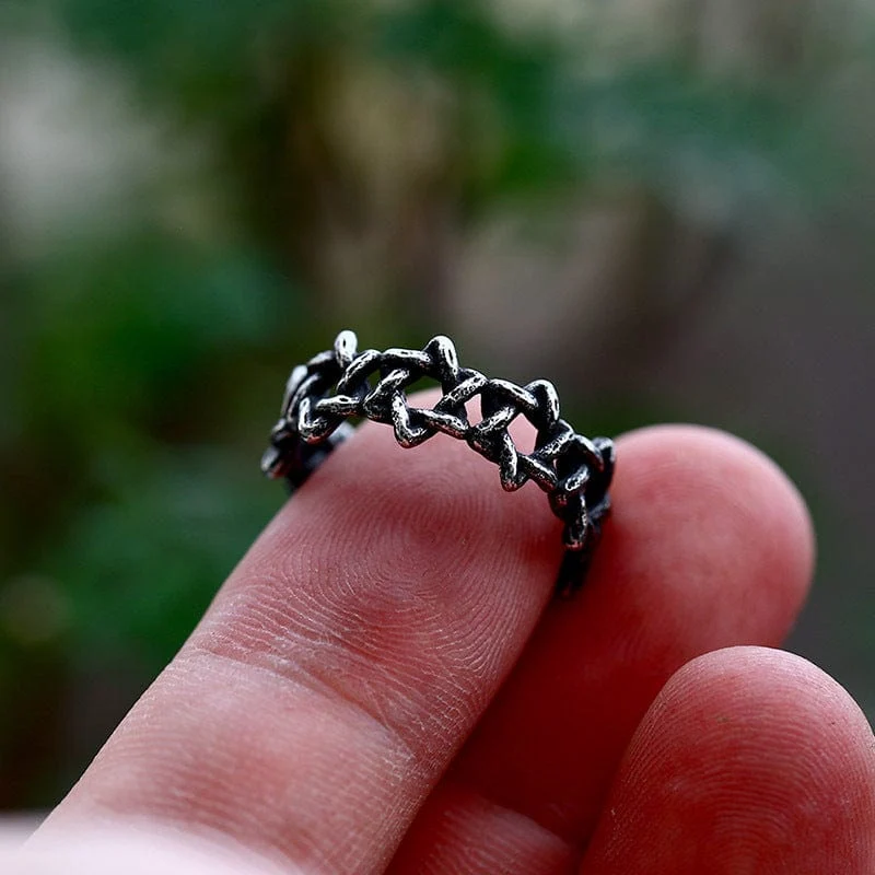 Punk-Hexagramm-Ring für Herren