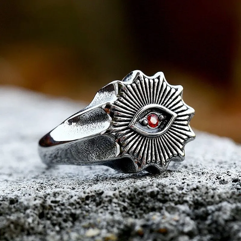 Herren Punk Evil Eyes Ring