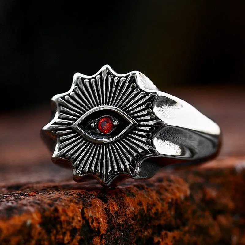 Herren Punk Evil Eyes Ring