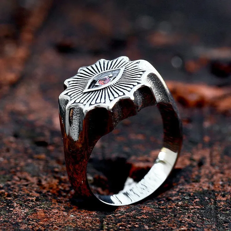 Herren Punk Evil Eyes Ring