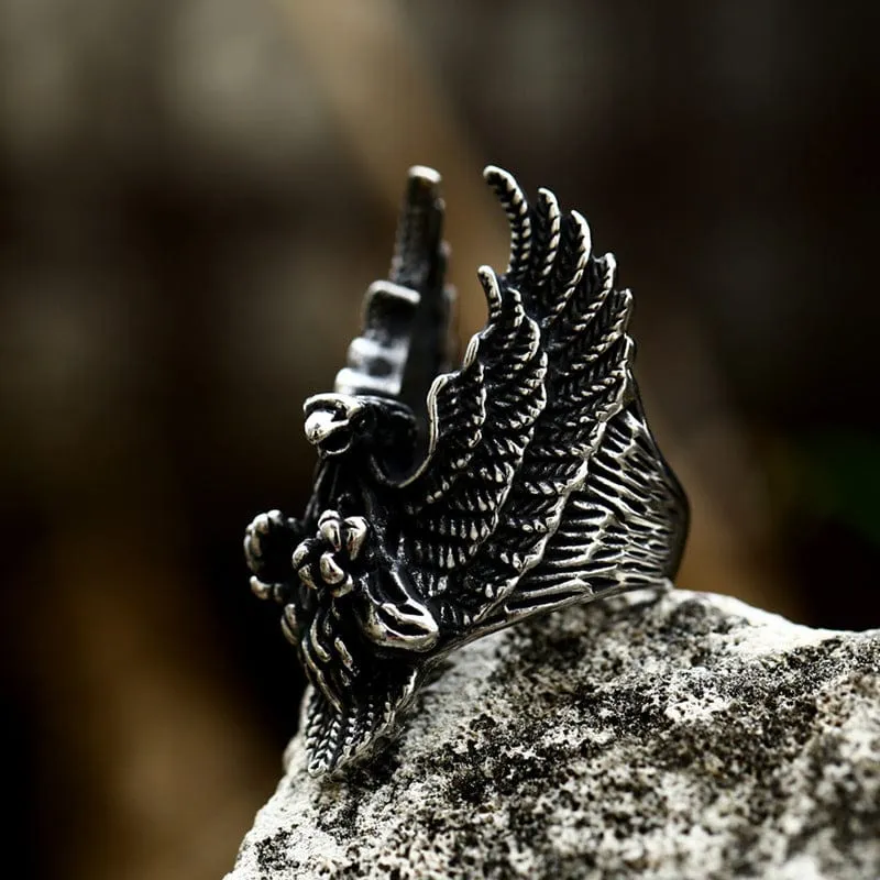 Punk-Adler-Ring für Herren