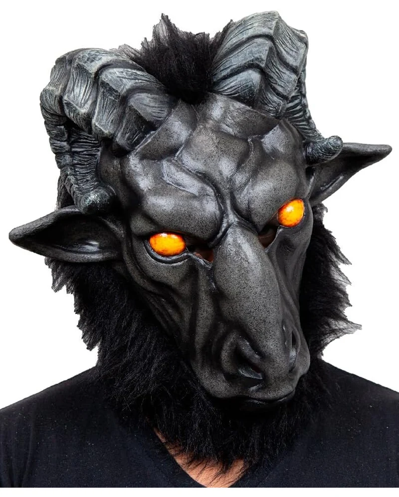 Baphomet Maske mit Kunstfell