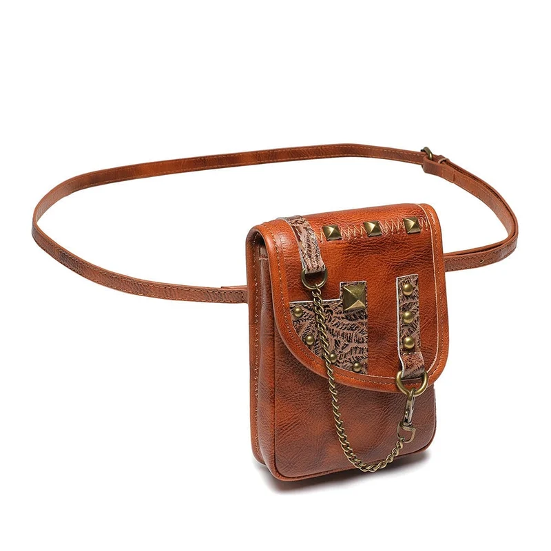 Steampunk-Nieten-Ketten-Minitasche für Damen