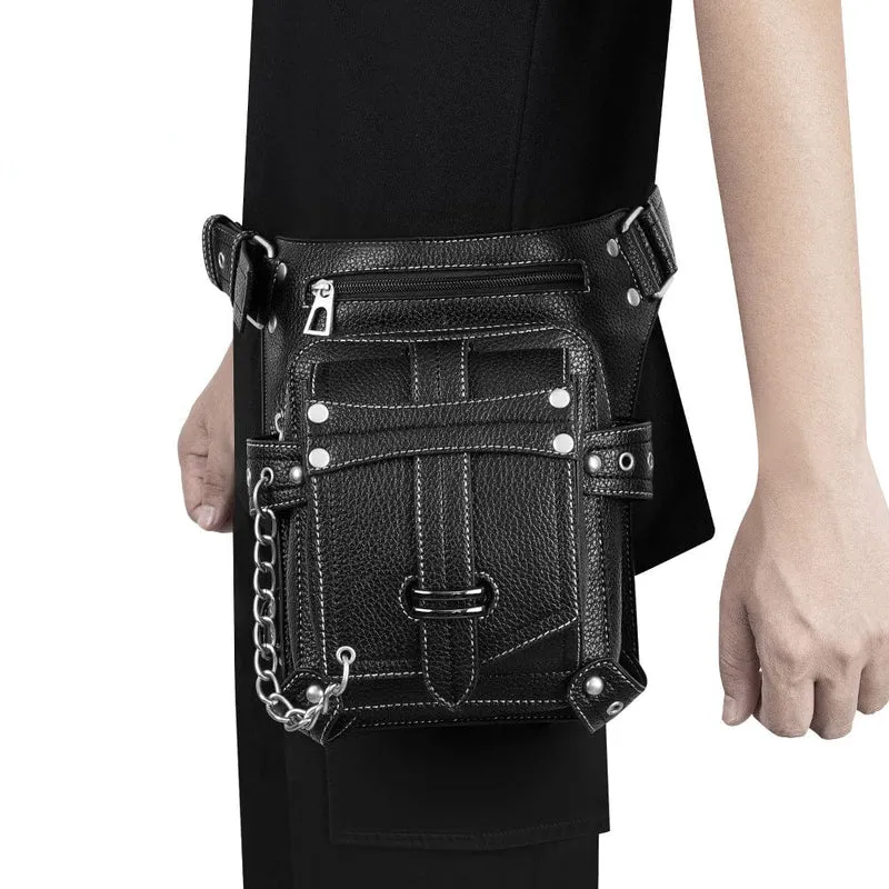 Steampunk-Schnallen-Ketten-Gürteltasche für Herren